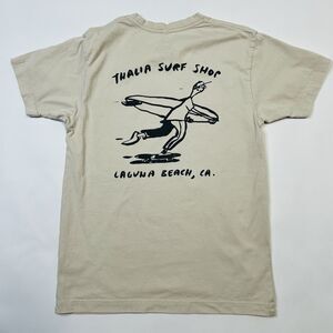 Thalia Surf Laguna Beach California Graphic Shirt Size Small Beige Surfs Up
